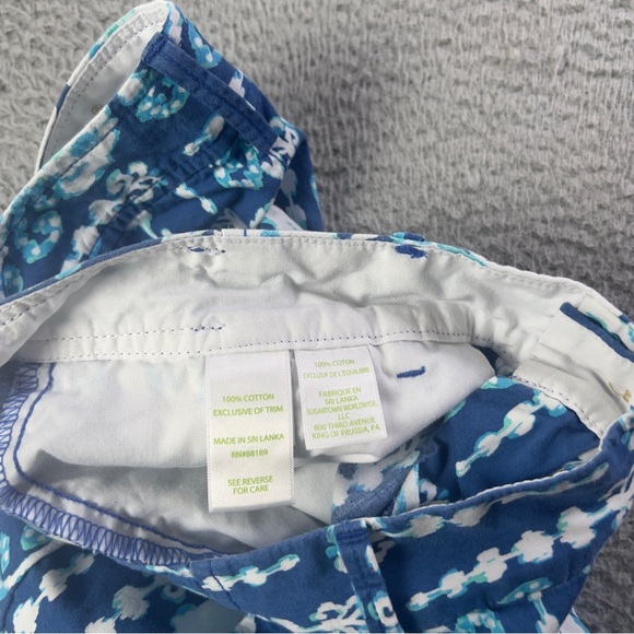 Lilly Pulitzer Pants Womens 10 Blue Jellyfish Beach Cocoanut Walk Cropped Preppy - Picture 8 of 10